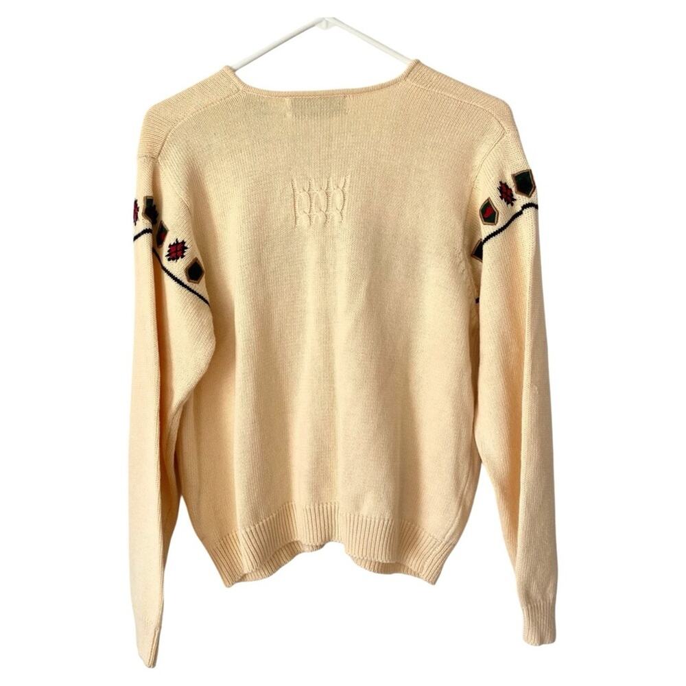 Vintage NWTs Marisa Christina Yellow Equestrian Patch Academia Cardigan Sweater - Picture 2 of 7
